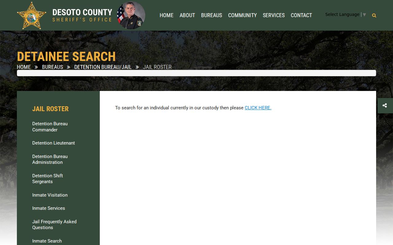 DeSoto County arrest history jail roster gateway