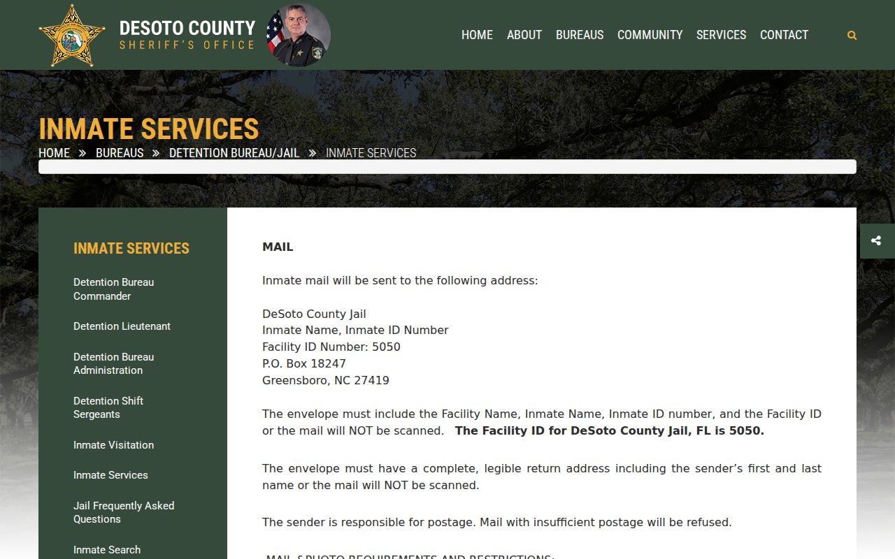 DeSoto County jail bond and release services for arrest records