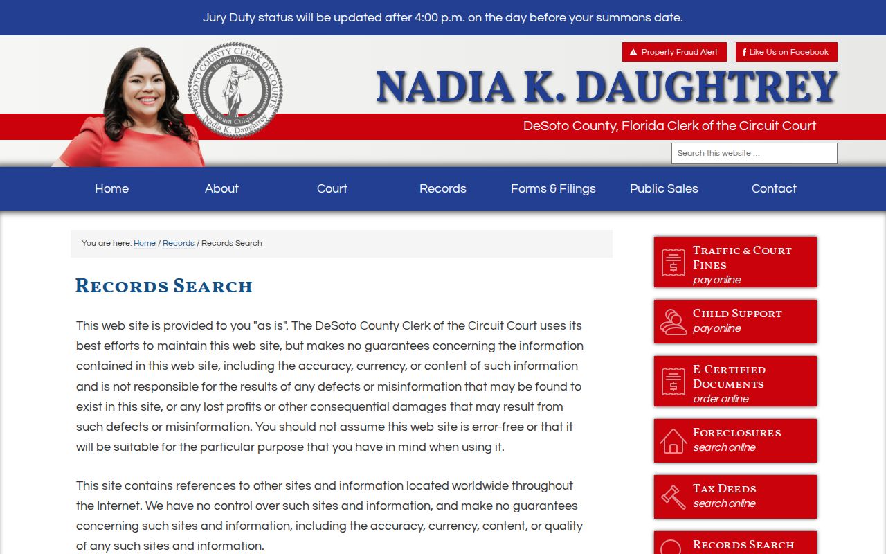 DeSoto County criminal court case records search gateway